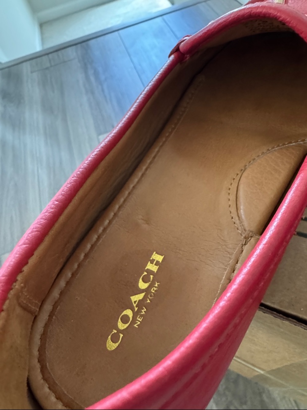 Coach Pink Leather Horsebit Loafers - Picture 5 of 5